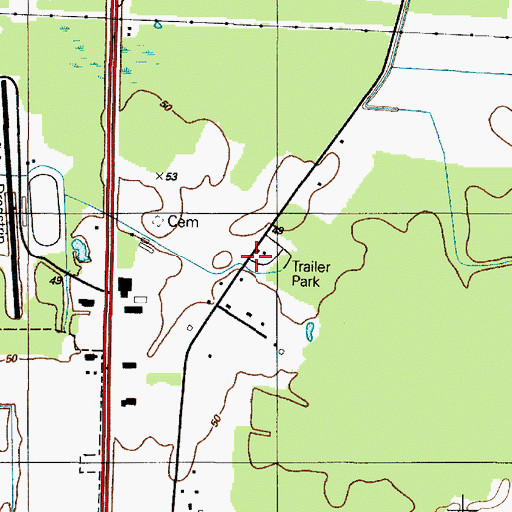 Topographic Map of Stage Mobile Home Village, DE