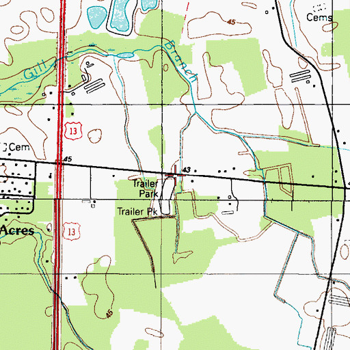 Topographic Map of Scottsdale Park Mobile Home Park, DE