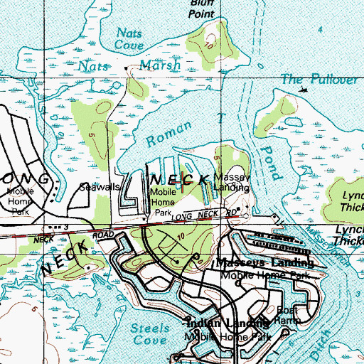 Topographic Map of Fishermans Park Mobile Home Park, DE