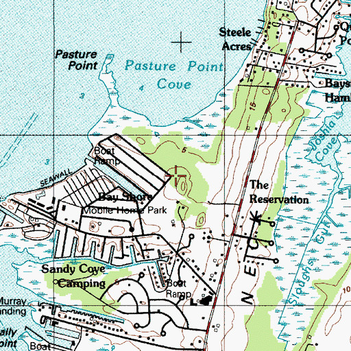Topographic Map of Bay Shore Mobile Home Park, DE