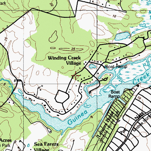 Topographic Map of Winding Creek Village, DE