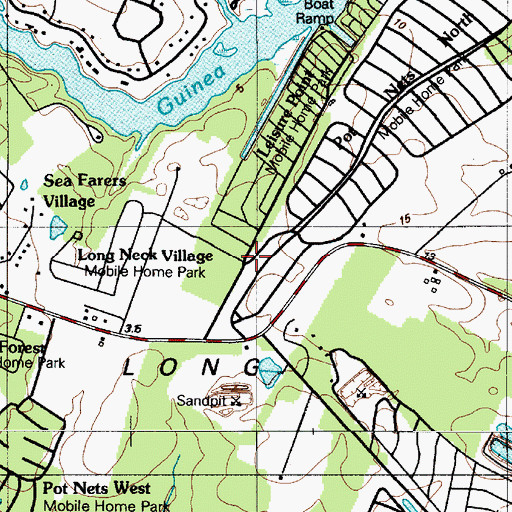 Topographic Map of Leisure Point Mobile Home Park, DE