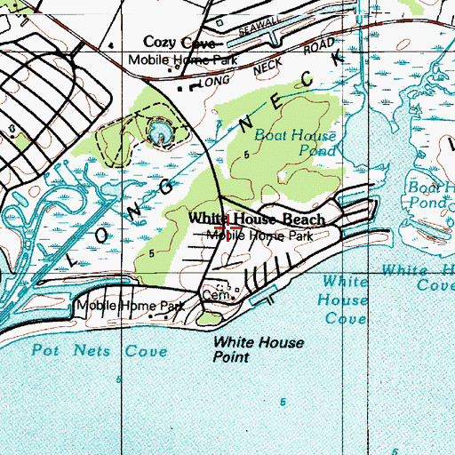 Topographic Map of White House Beach Mobile Home Park, DE