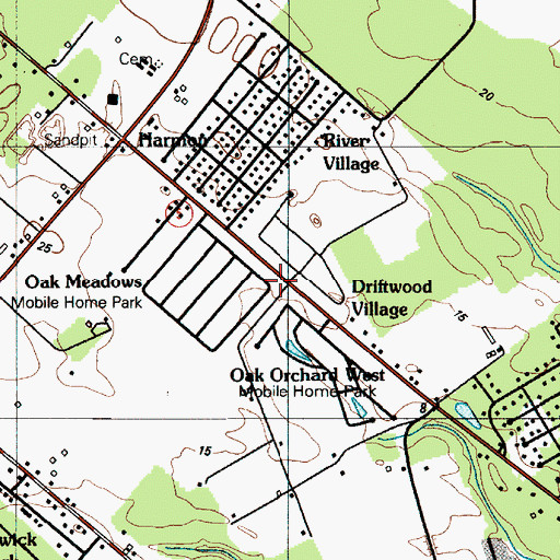 Topographic Map of Driftwood Village Mobile Home Park, DE