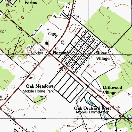 Topographic Map of River Village II Mobile Home Park, DE
