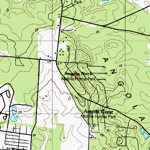 Topographic Map of Angola Acres II Mobile Home Park, DE