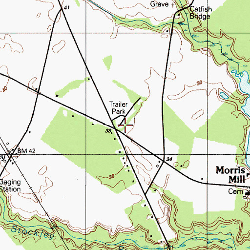 Topographic Map of Fish Hook Mobile Home Court, DE