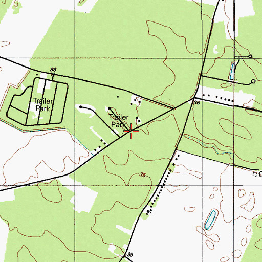 Topographic Map of Holly Leaf Estates Mobile Home Park, DE