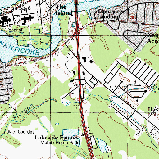 Topographic Map of Hastings Park Mobile Home Park, DE
