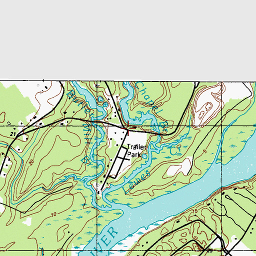 Topographic Map of Upcounty Mobile Home Park, DE