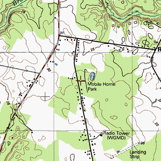 Topographic Map of Arbre Park Mobile Home Park, DE