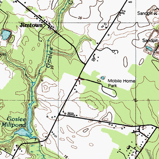 Topographic Map of Holly Pines Mobile Home Park, DE