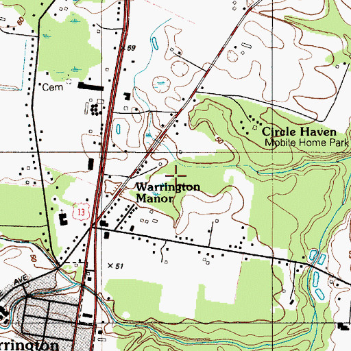 Topographic Map of Circle Haven Mobile Home Park, DE