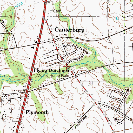 Topographic Map of The Flying Dutchman Mobile Home Park, DE