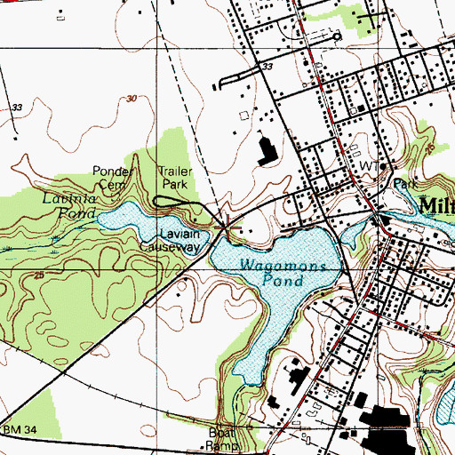 Topographic Map of Holly Lake Mobile Home Park, DE