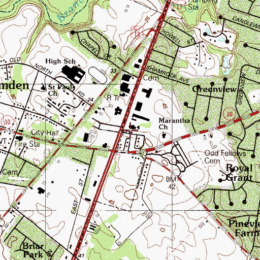 Topographic Map of Green Acres Mobile Home Park (historical), DE