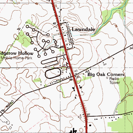 Topographic Map of Hedgerow Hollow Mobile Home Park, DE