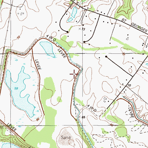 Topographic Map of Dragon Run Terrace Mobile Home Park, DE