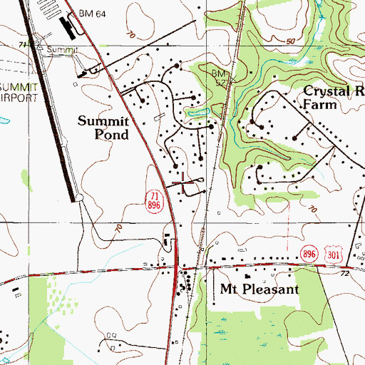 Topographic Map of Mount Pleasant Mobile Home Park, DE