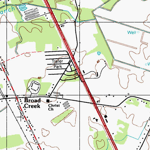 Topographic Map of Horns Mobile Village Mobile Home Park, DE