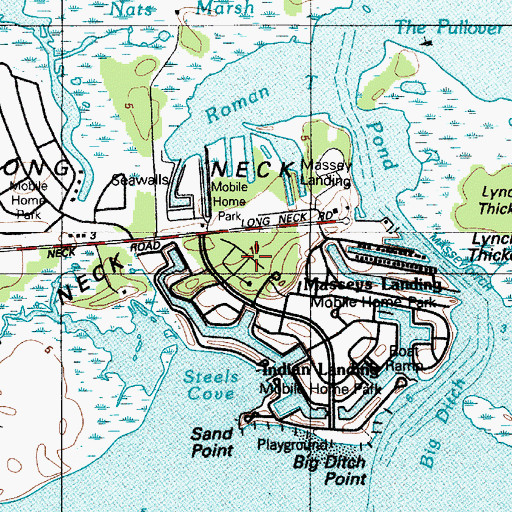 Topographic Map of Indian Landing Mobile Home Park, DE