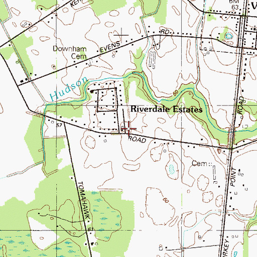 Topographic Map of Riverdale Estates Mobile Home Park, DE