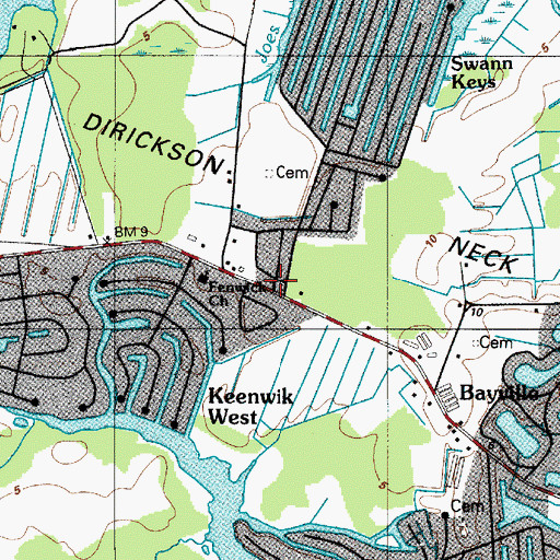 Topographic Map of Shady Park Mobile Home Park, DE