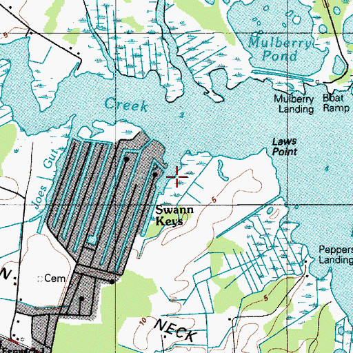 Topographic Map of Bayville Gut, DE