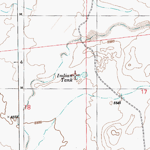 Topographic Map of Indian Tank, AZ