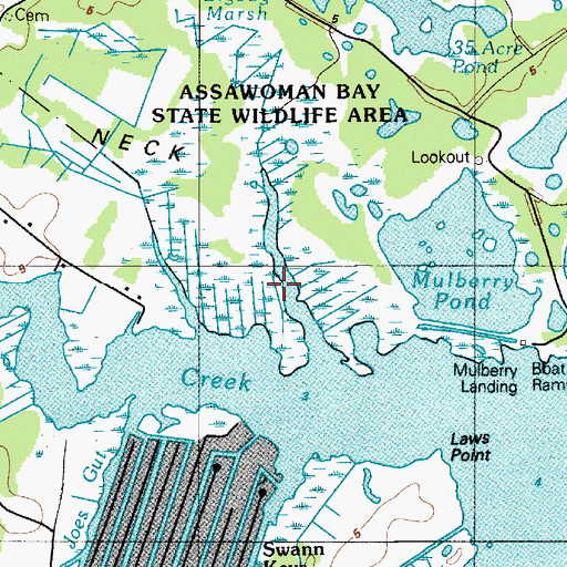 Topographic Map of Miller Creek, DE