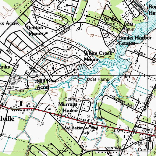 Topographic Map of Derrickson Ditch, DE