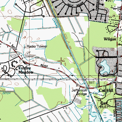 Topographic Map of McCabe Ditch, DE