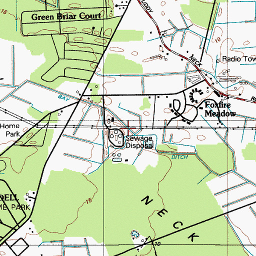 Topographic Map of Little Bay Ditch, DE