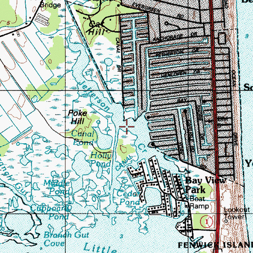 Topographic Map of Jefferson Creek, DE