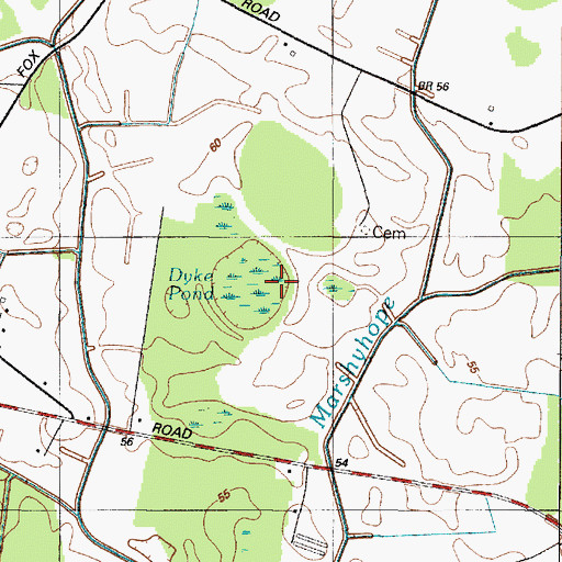 Topographic Map of Dyke Pond, DE