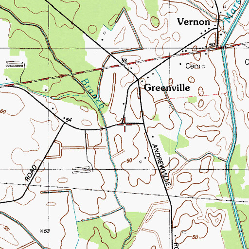 Topographic Map of Greenville, DE