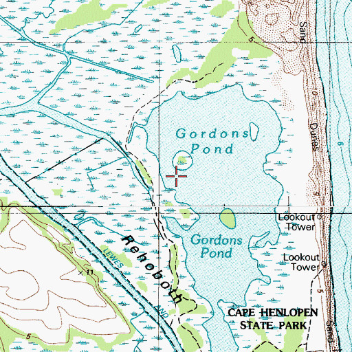 Topographic Map of Gordon Pond, DE