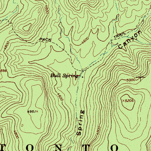 Topographic Map of Bull Trap Spring, AZ