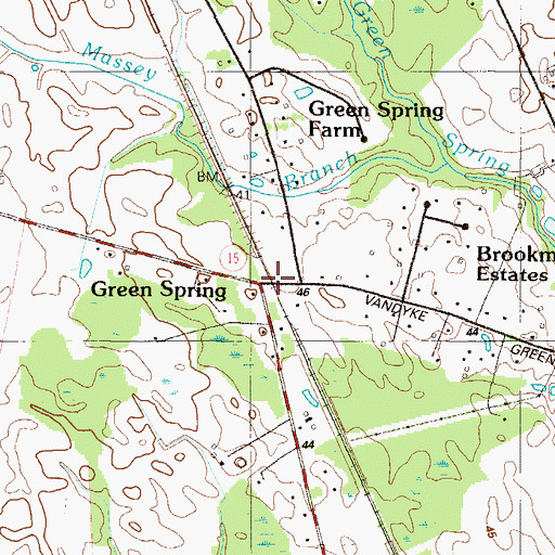 Topographic Map of Green Spring, DE