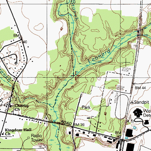 Topographic Map of Connelly Mill Branch, MD