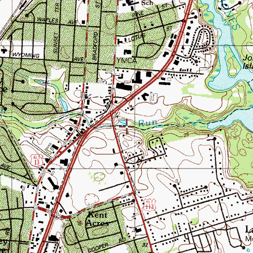 Topographic Map of Coopers Corner, DE