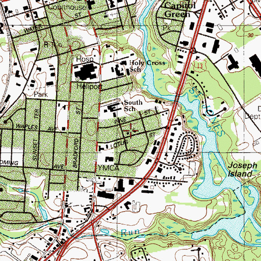 Topographic Map of Morris Estates, DE