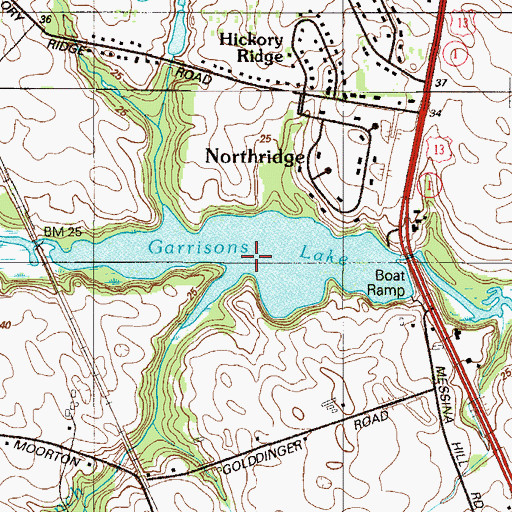 Topographic Map of Garrisons Lake, DE