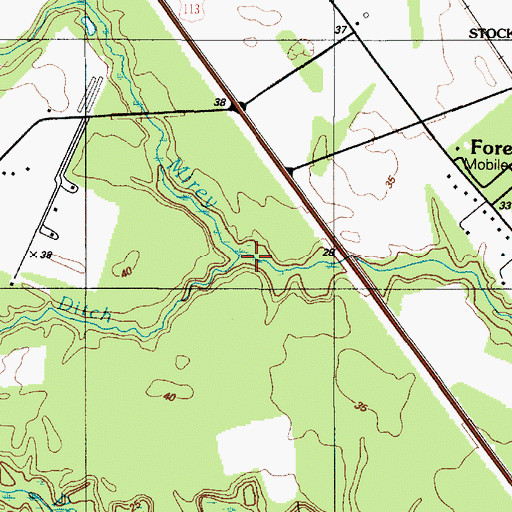 Topographic Map of Narrow Drain, DE