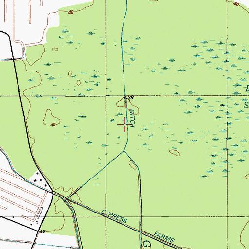 Topographic Map of Tenfoot Ditch, DE