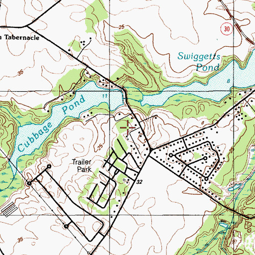 Topographic Map of Cubbage Pond Dam, DE