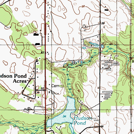 Topographic Map of Hudson Pond, DE