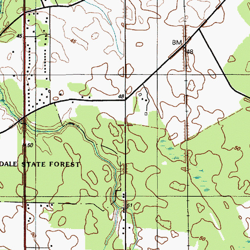 Topographic Map of Federalsburg, DE
