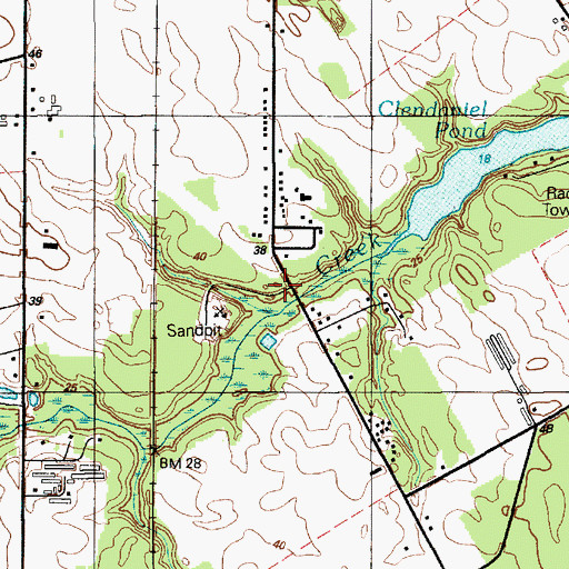 Topographic Map of Greentop, DE