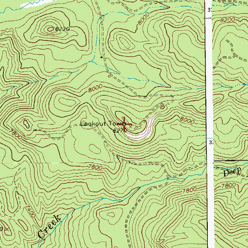 Topographic Map of Kinney Lookout, AZ